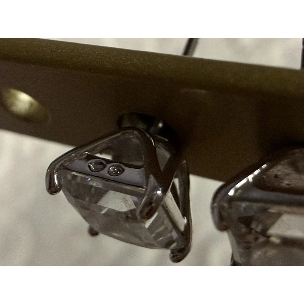 Swarovski Crystal Square Princess Cut Stud Earrings Silver Tone Clear Sparkle